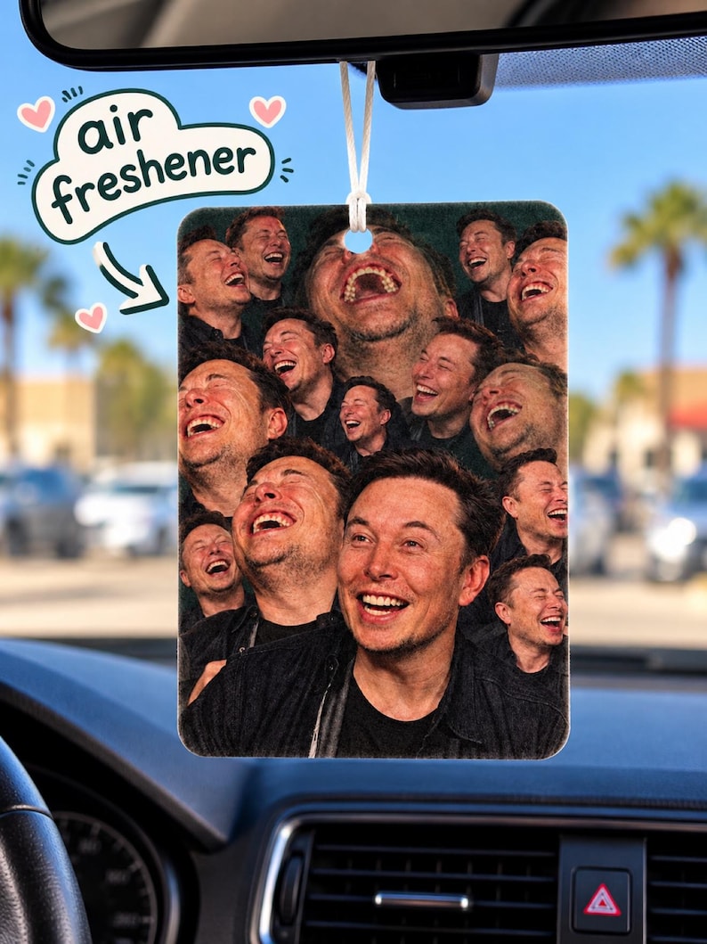 Elon Musk Laughing Funny Meme Car Air Freshener