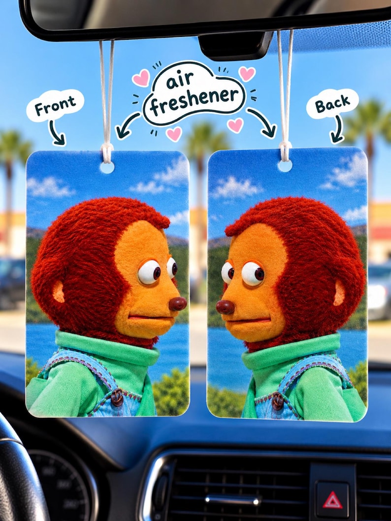 Monkey Puppet Funny Meme Car Air Freshener